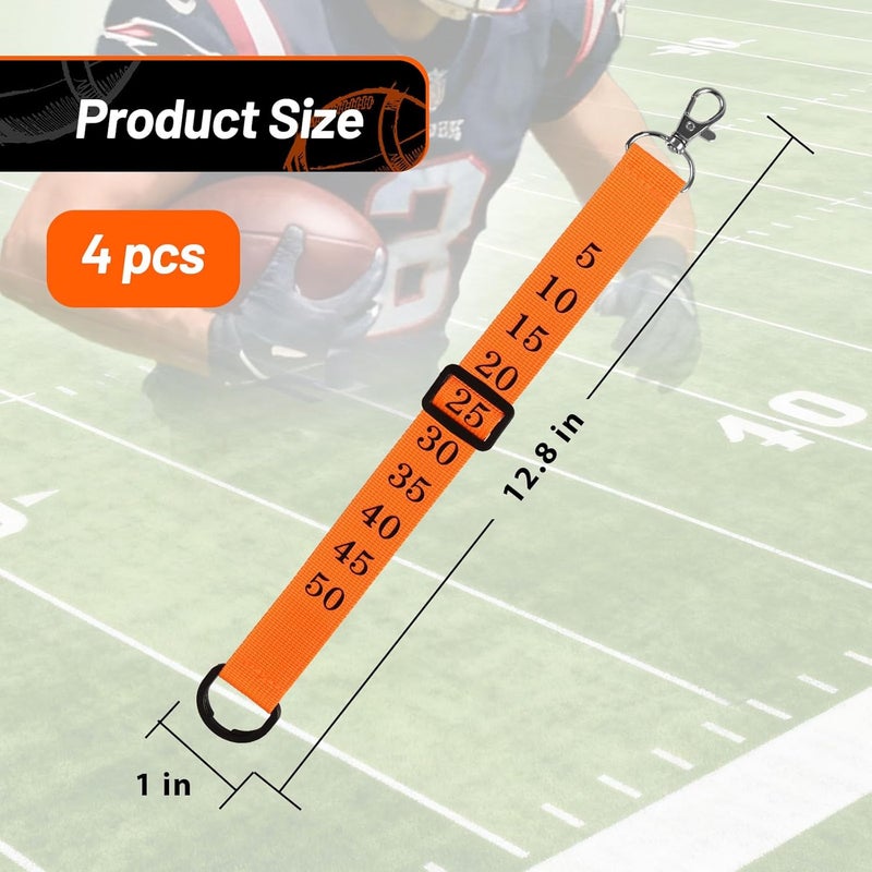 HIGHRAZON 4/6 Pcs Football Referee Chain Clips, Professional Nylon Football Yard Marker Kit with Metal Clips for Officials, Umpire, Head Linesman - Sports Equipment & Gear - Image 3